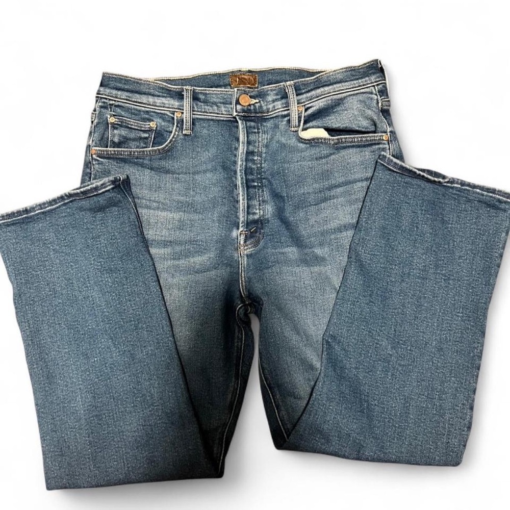 MOTHER The Tripper Ankle Work Hard Play Hard Light Blue Jeans Size 33 - Picture 5 of 12